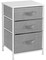 Sorbus Nightstand with 3 Drawers - Furniture Storage for Bedroom, Closet, Office Organization - Steel Frame, Wood Top, Pastel Fabric Bin